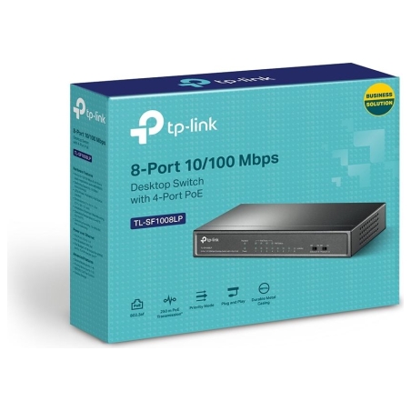 Tp-Link Switch|TP-LINK|Desktop/pedestal|8x10Base-T / 100Base-TX|PoE ports 4|TL-SF1008LP