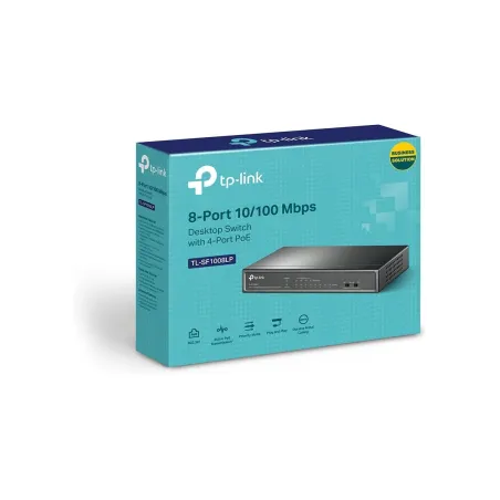 Tp-Link Switch|TP-LINK|Desktop/pedestal|8x10Base-T / 100Base-TX|PoE ports 4|TL-SF1008LP