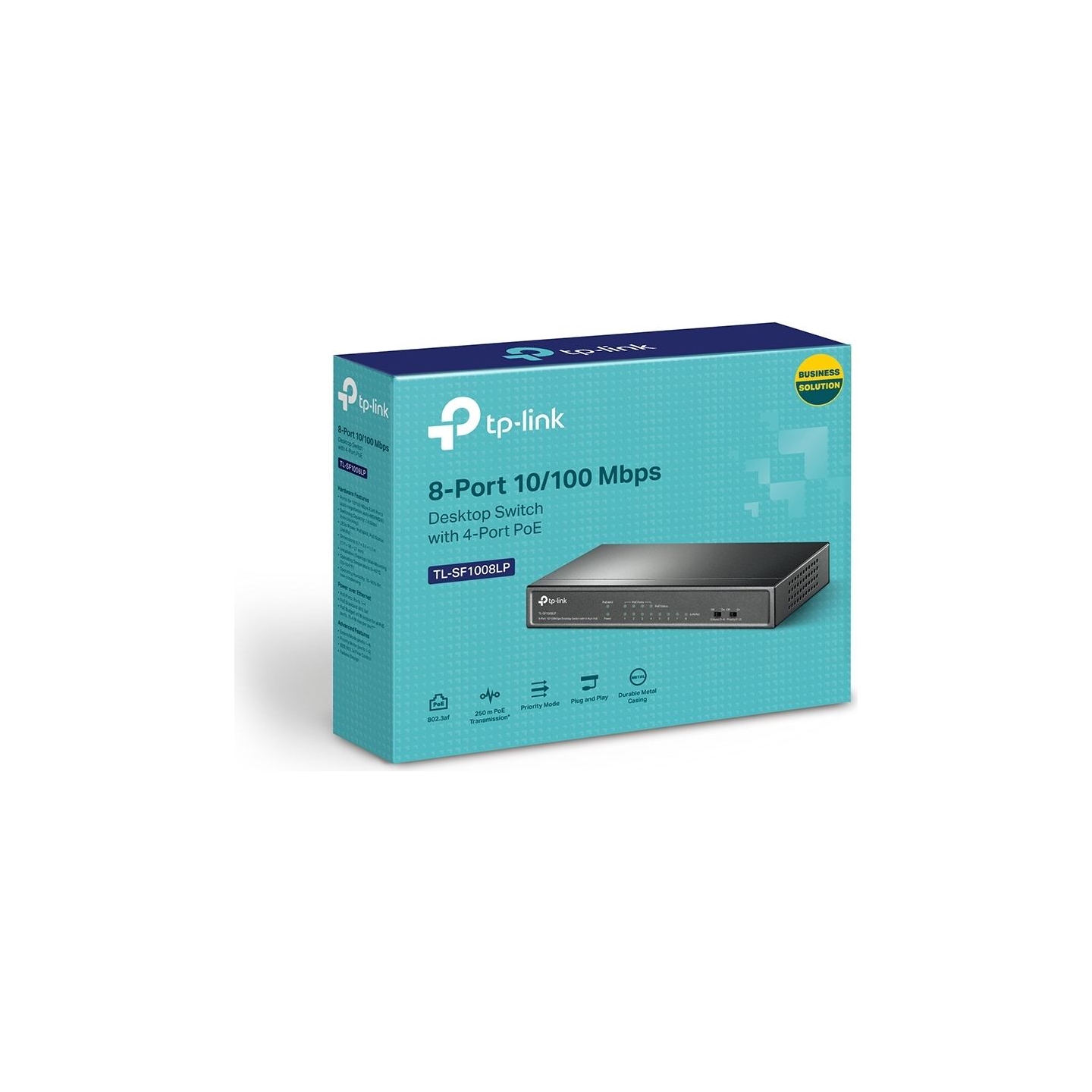 Tp-Link Switch|TP-LINK|Desktop/pedestal|8x10Base-T / 100Base-TX|PoE ports 4|TL-SF1008LP