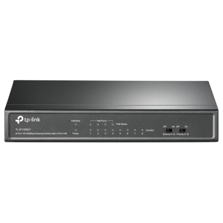 Tp-Link Switch|TP-LINK|Desktop/pedestal|8x10Base-T / 100Base-TX|PoE ports 4|TL-SF1008LP