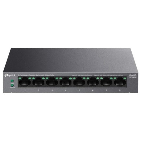Tp-Link | 8-Port Gigabit Desktop Switch with 8-Port PoE+ | LS108GP | Unmanaged | Desktop