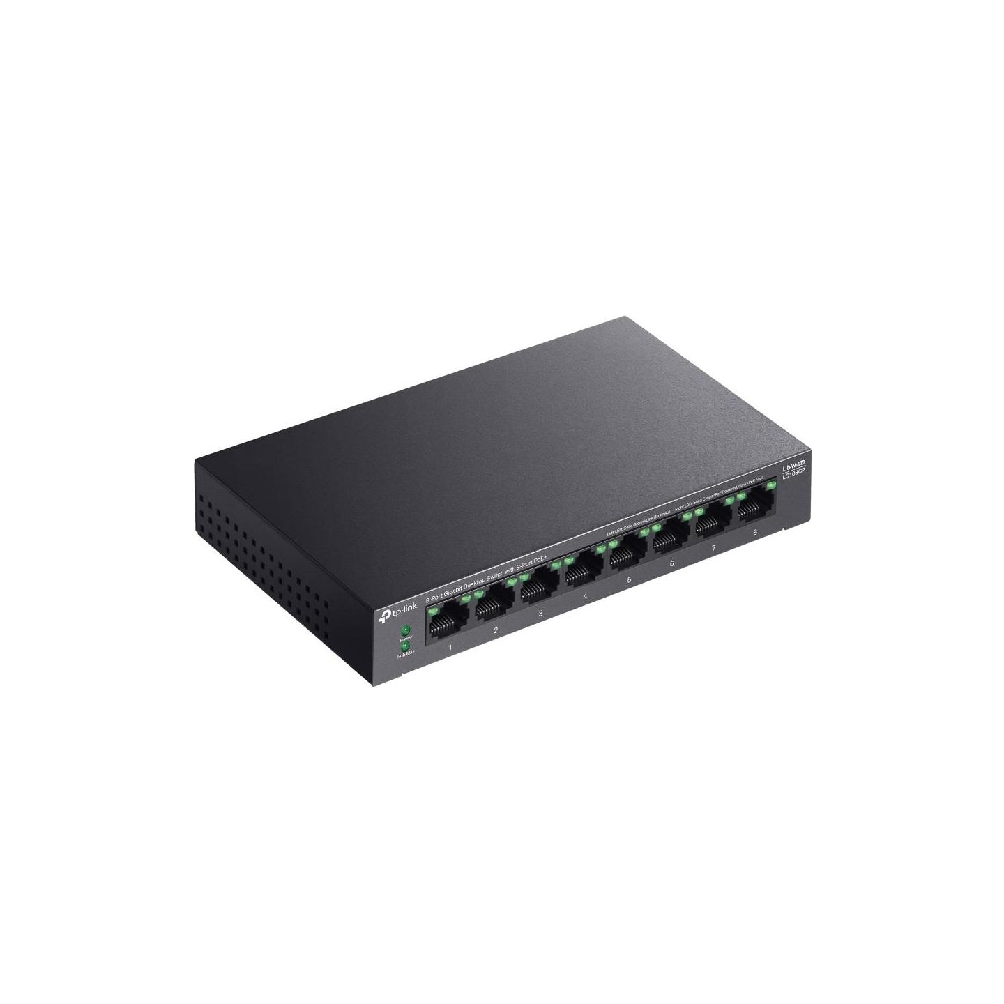 Tp-Link | 8-Port Gigabit Desktop Switch with 8-Port PoE+ | LS108GP | Unmanaged | Desktop