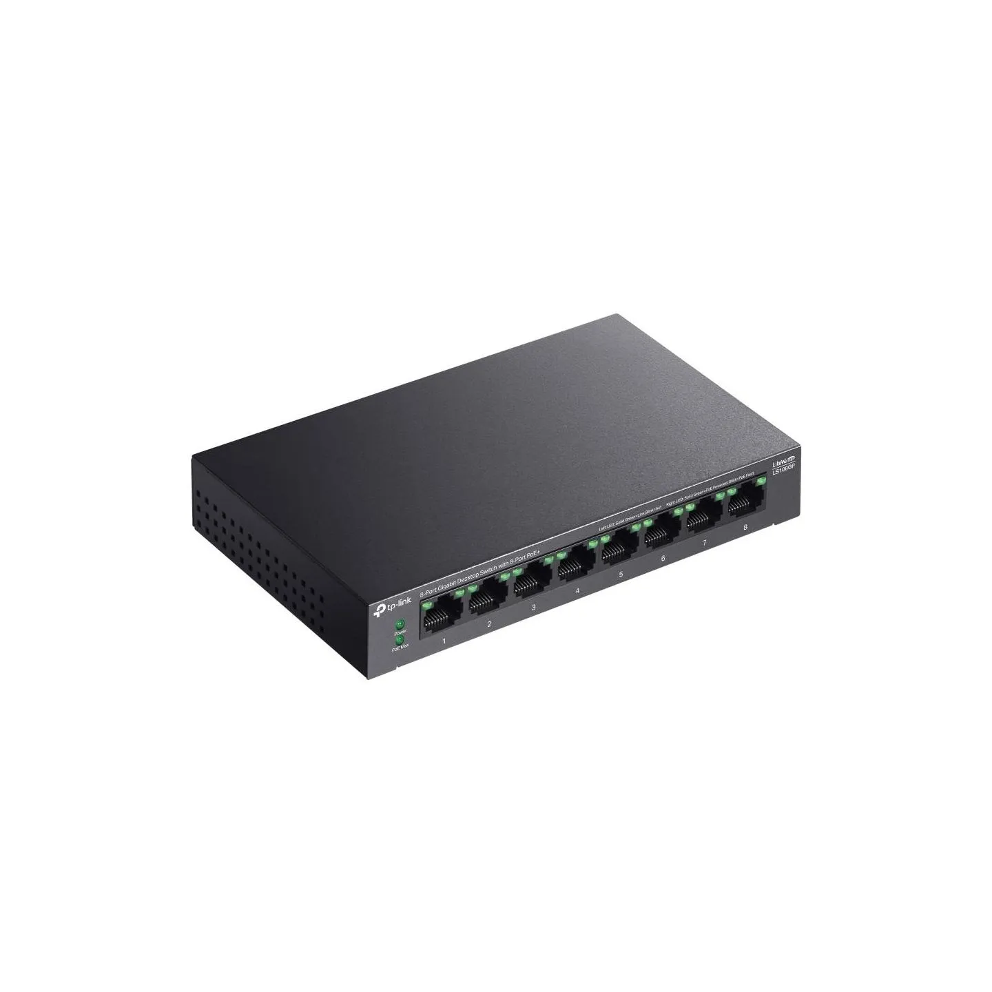 Tp-Link | 8-Port Gigabit Desktop Switch with 8-Port PoE+ | LS108GP | Unmanaged | Desktop