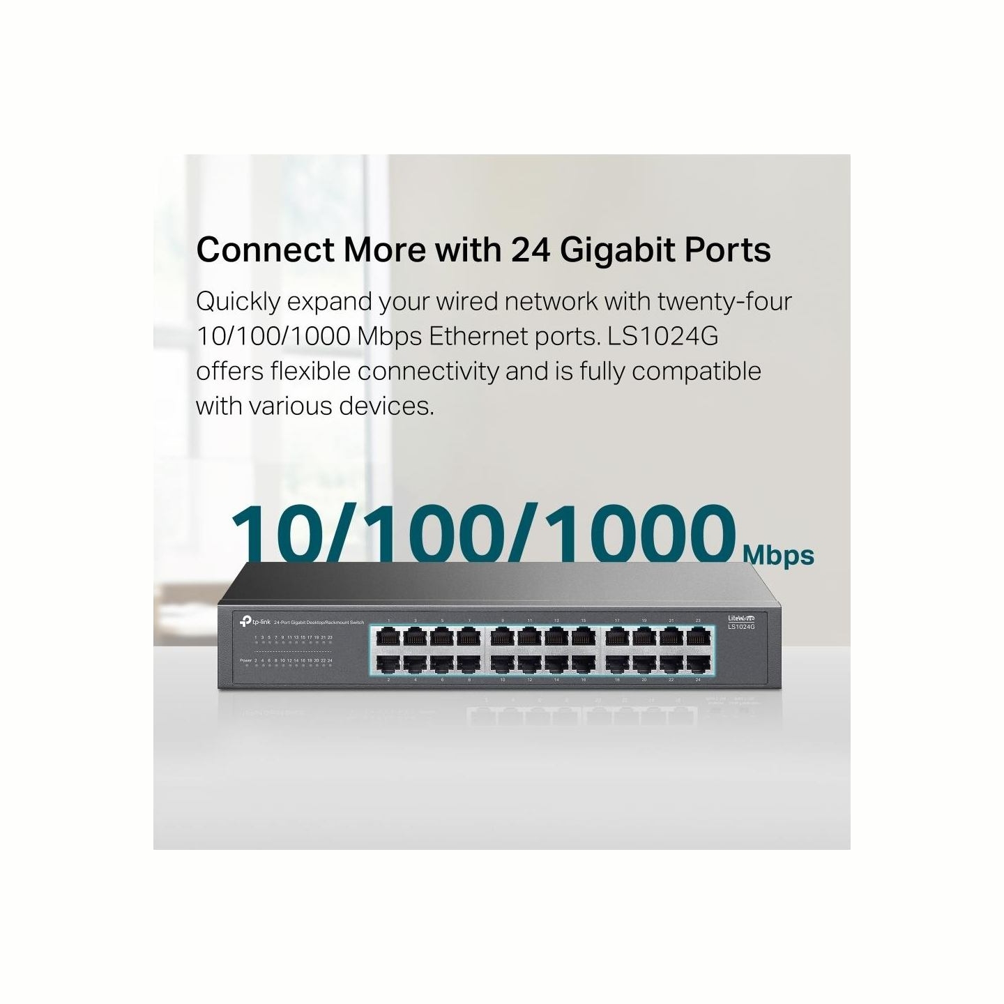 Tp-Link LiteWave 24-Port Gigabit Switch PORT: 24× Gigabit RJ45 Ports LS1024G