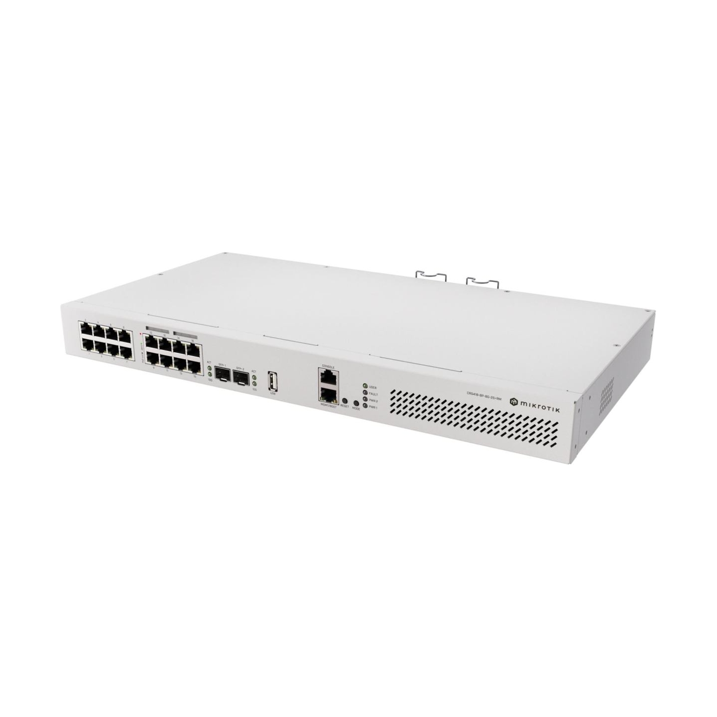 Mikrotik | Cloud Router Switch with RouterOS L5, racmount case | CRS418-8P-8G-2S+RM
