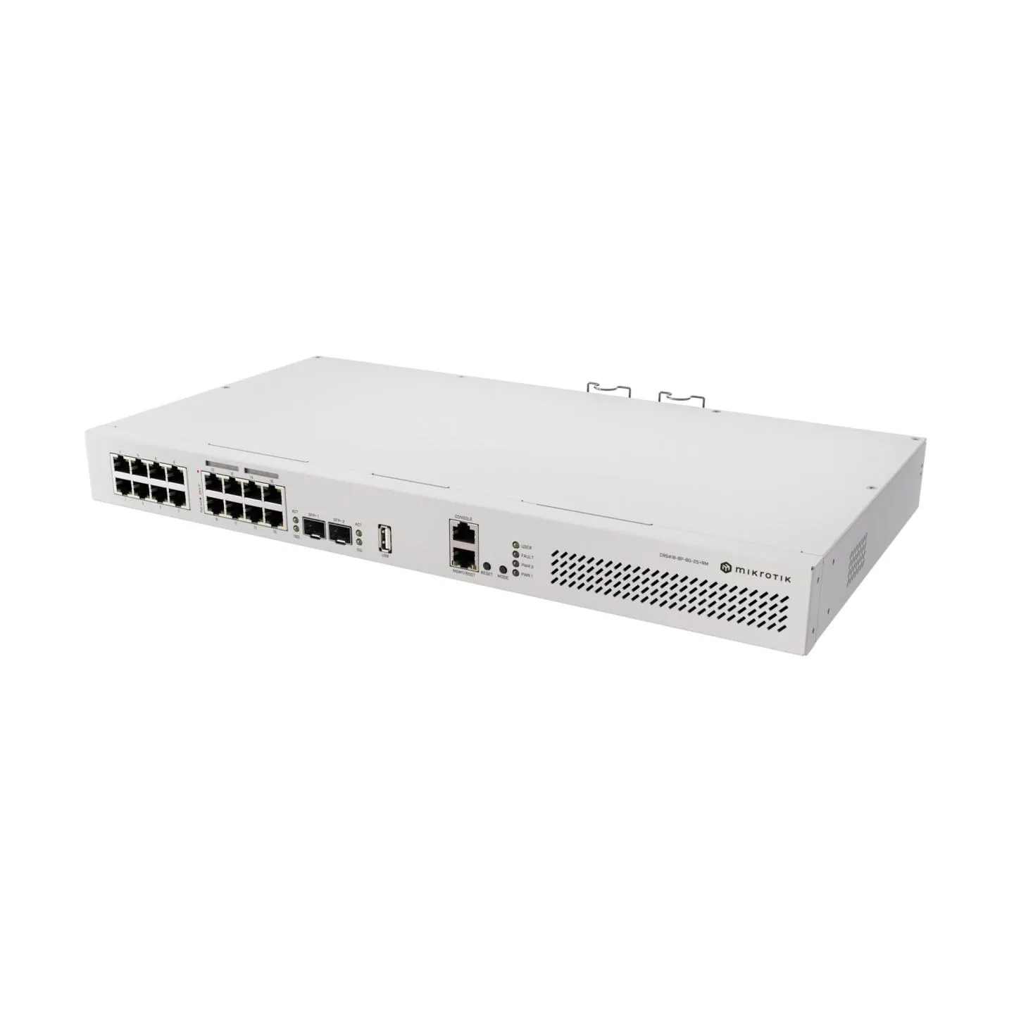 Mikrotik | Cloud Router Switch with RouterOS L5, racmount case | CRS418-8P-8G-2S+RM