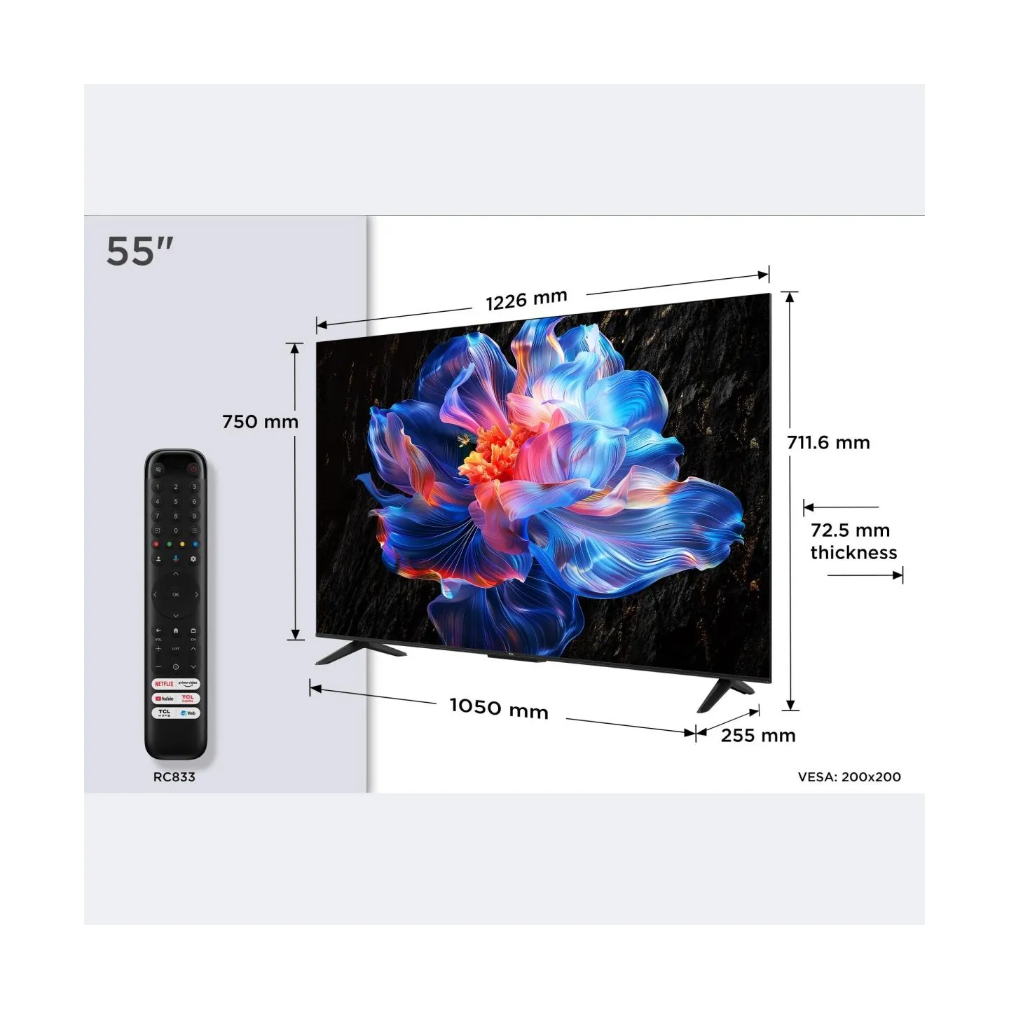 TCL TV Set|TCL|55 "|4K Ultra HD|3840 x 2160 pixels|Flat|16:9|LED|55P69K