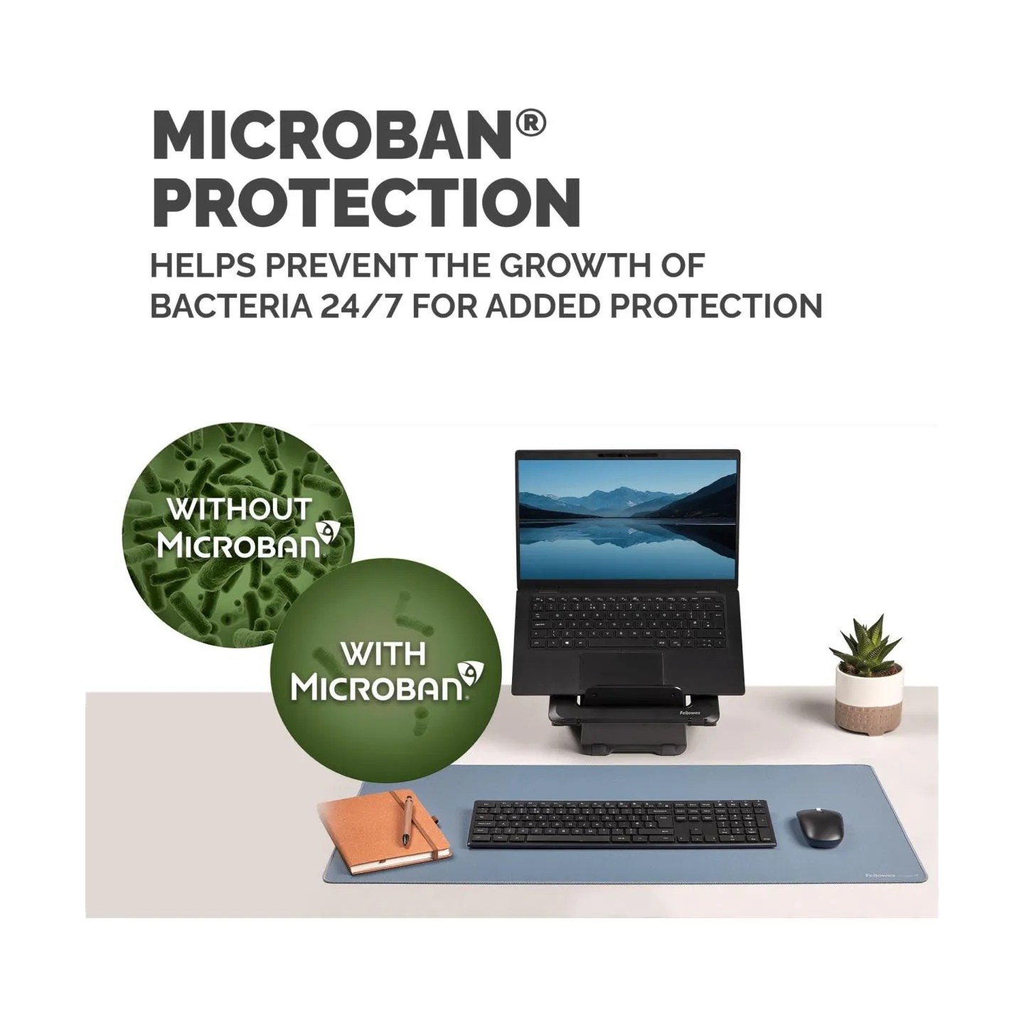 Fellowes Desk Mat | Breyta | 800 x 400 x 2.5 mm | Marine
