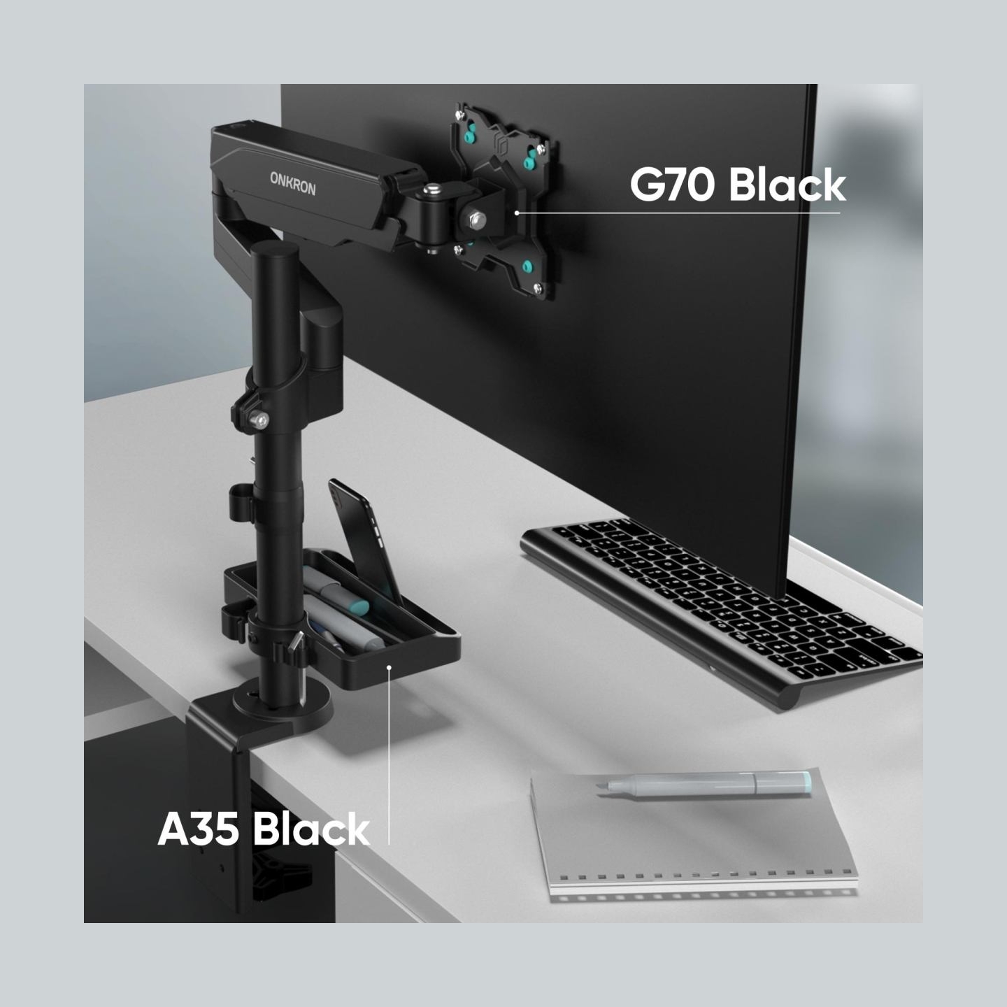 Onkron DESK MOUNT ACC ORGANIZER/BLACK A35-B ONKRON