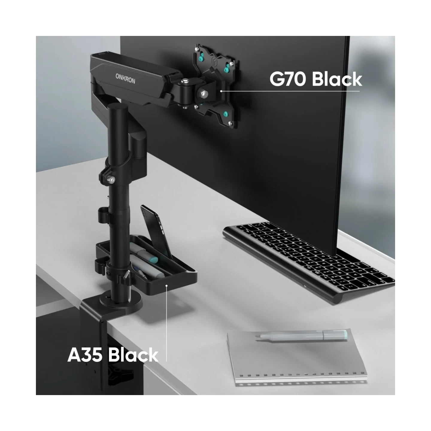 Onkron DESK MOUNT ACC ORGANIZER/BLACK A35-B ONKRON