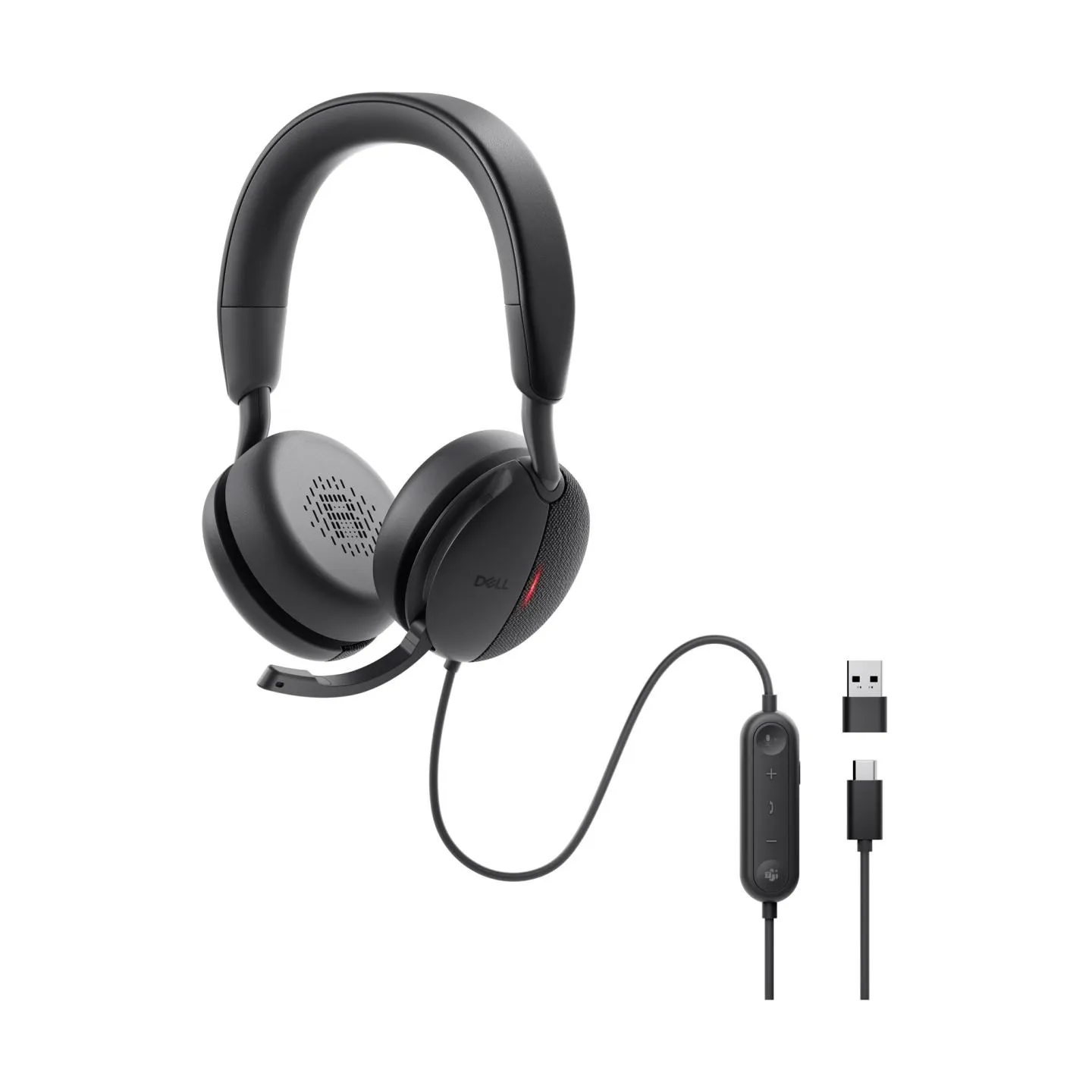 Dell | Pro Wired On-Ear Headset | WH5024 | Built-in microphone | USB Type-A | ANC | Black