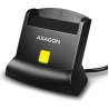 Axagon desktop stand reader Smart card / ID card AXAGON CRE-SM2 with USB 2.0 interface include SD, microSD and SIM card slots.