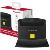 Axagon desktop stand reader Smart card / ID card AXAGON CRE-SM2 with USB 2.0 interface include SD, microSD and SIM card slots.