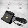 Axagon desktop stand reader Smart card / ID card AXAGON CRE-SM2 with USB 2.0 interface include SD, microSD and SIM card slots.