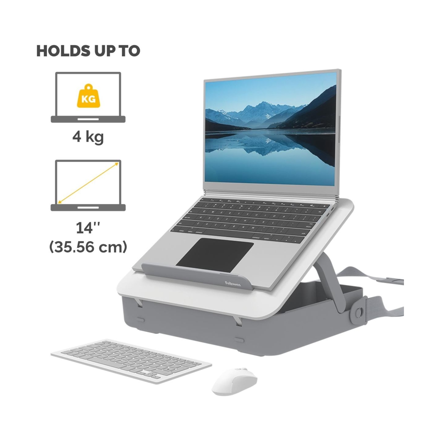 Fellowes | Breyta 2in1 Laptop Carry Case/Laptop Riser | White | 384 x 308 x 89 mm