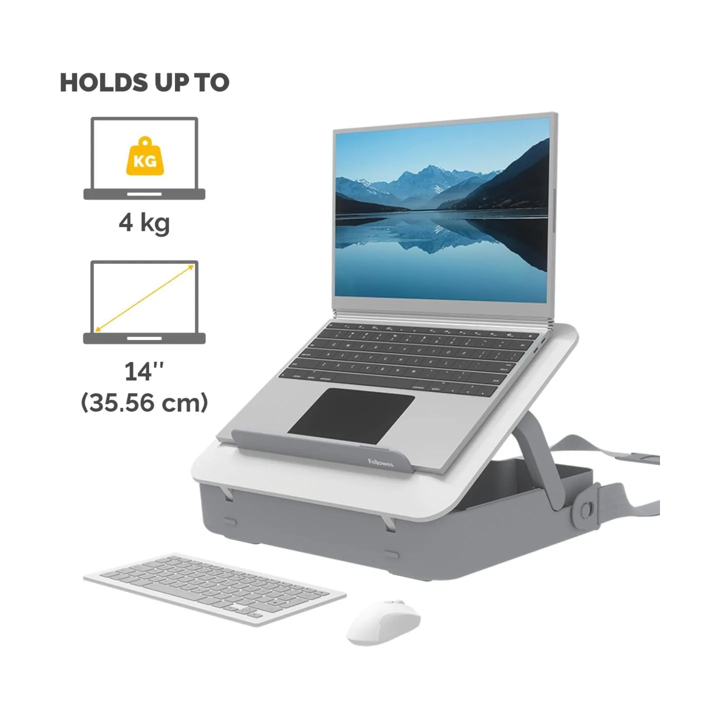 Fellowes | Breyta 2in1 Laptop Carry Case/Laptop Riser | White | 384 x 308 x 89 mm
