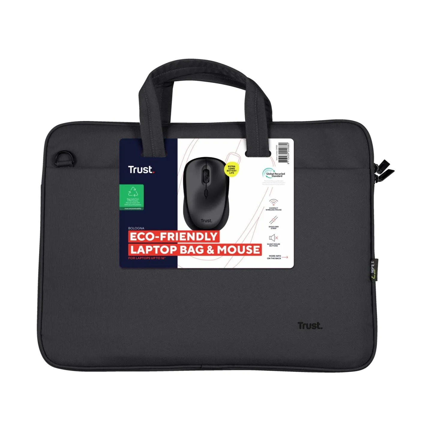 Trust NB CASE BOLOGNA 16" +MOUSE SET/BLACK 24988 TRUST