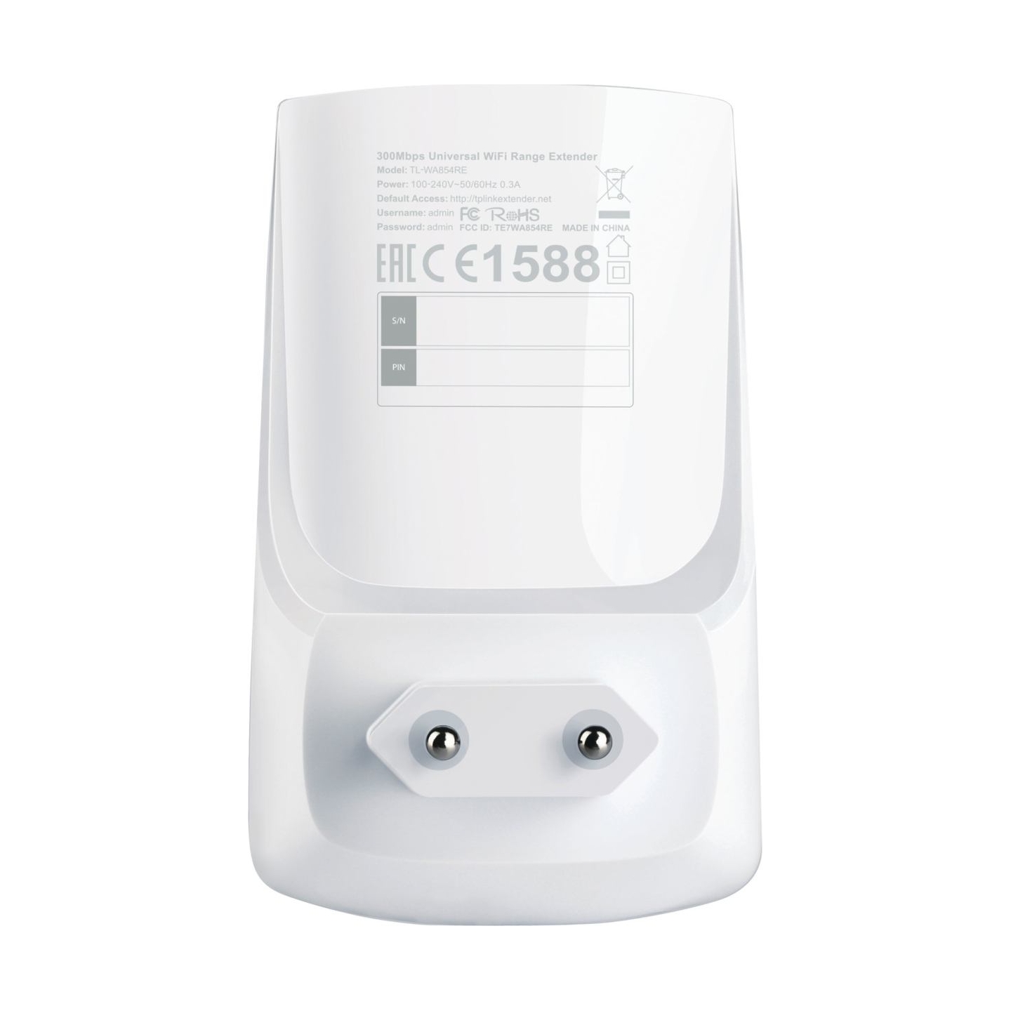 Tp-Link | Extender | TL-WA854RE | 802.11n | 2.4 GHz | 300 Mbit/s | MU-MiMO No | no PoE | Antenna type 2 Internal Antennas