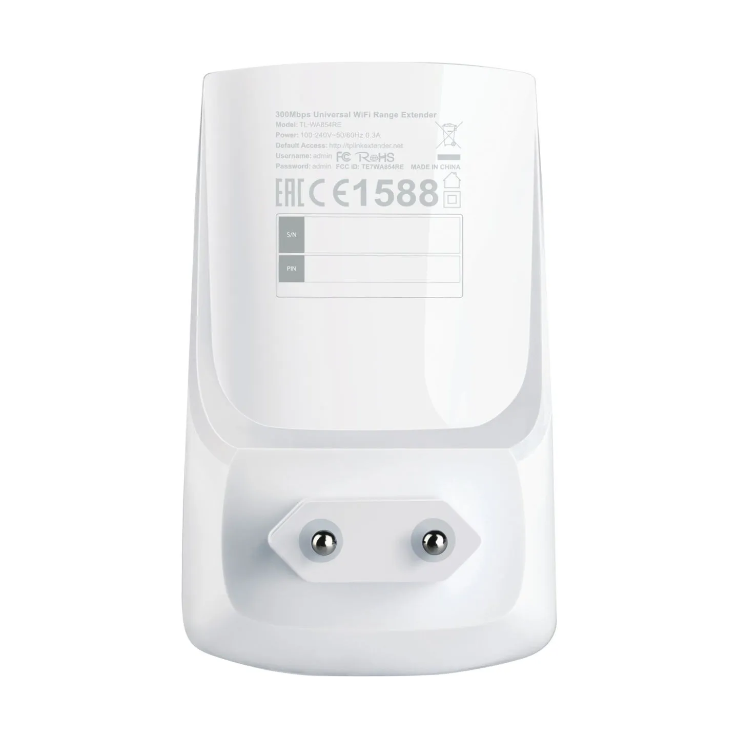 Tp-Link | Extender | TL-WA854RE | 802.11n | 2.4 GHz | 300 Mbit/s | MU-MiMO No | no PoE | Antenna type 2 Internal Antennas