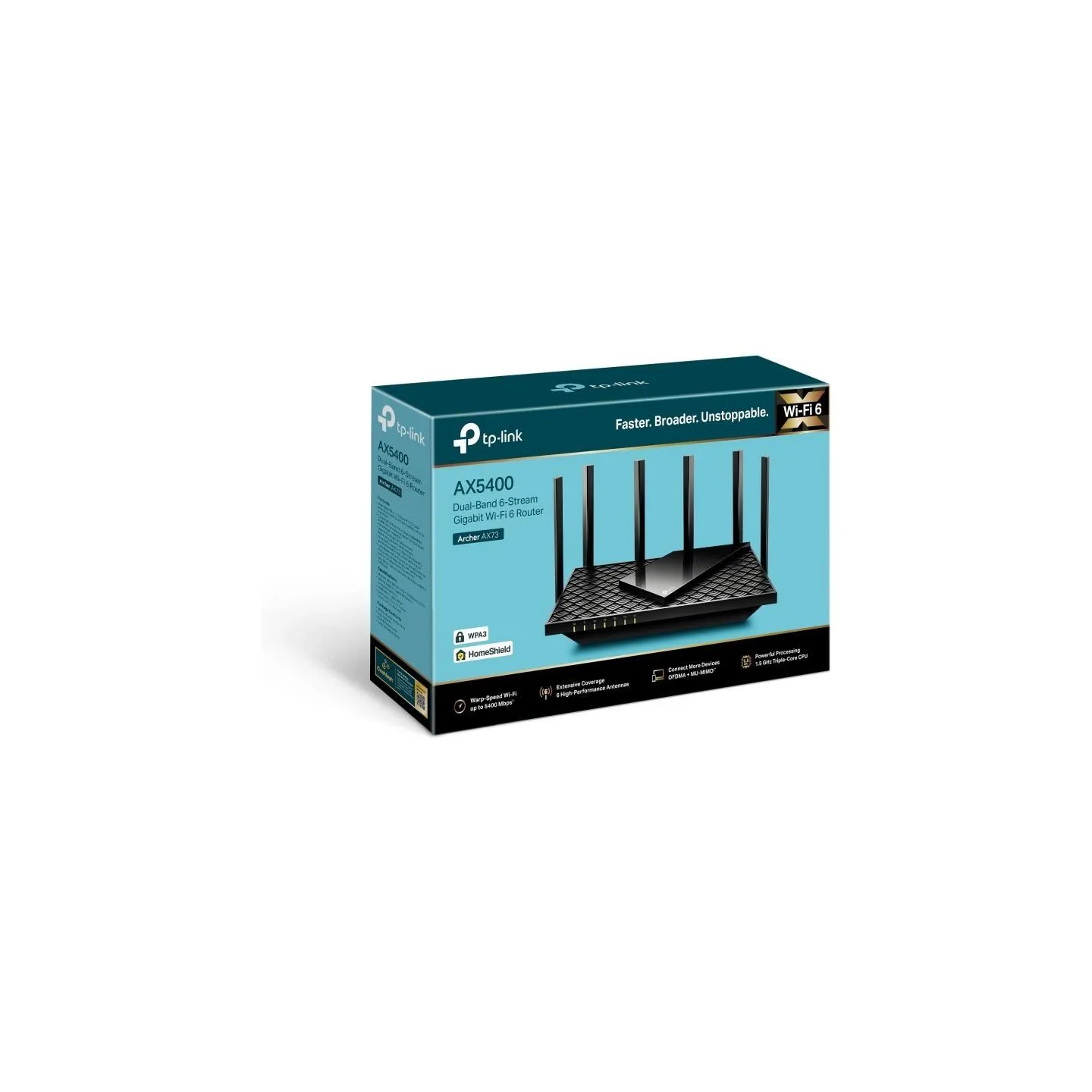 Tp-Link Wireless Router|TP-LINK|Wireless Router|5400 Mbps|USB 3.0|1 WAN|4x10/100/1000M|Number of antennas 6|ARCHERAX72