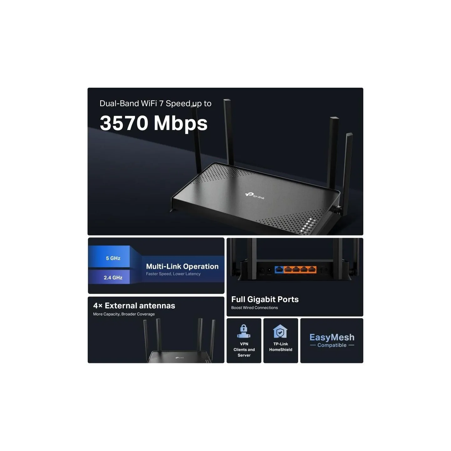 Tp-Link Wireless Router|TP-LINK|3600 Mbps|Number of antennas 4|ARCHERBE220