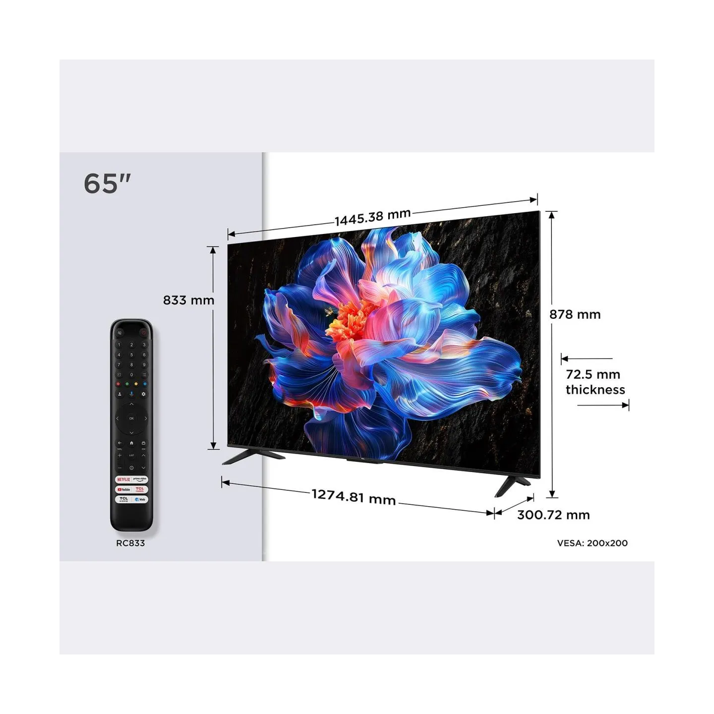 TCL LED 4K TV | 65V6C | 65 | Smart TV | Google TV | Black