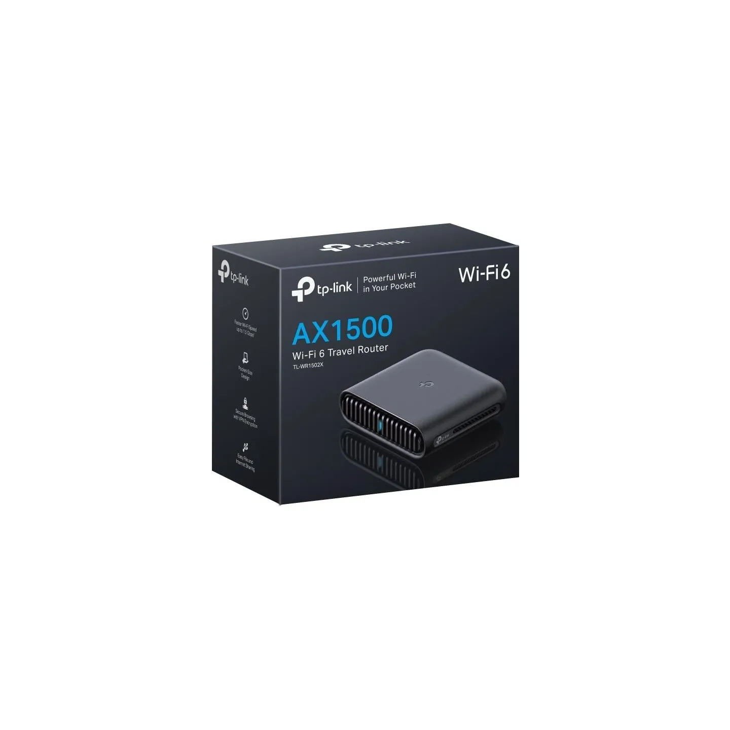 Tp-Link AX1500 Wi-Fi 6 Pocket Travel Router | TL-WR1502X | 802.11ax | 1201 Mbit/s | Ethernet LAN (RJ-45) ports 1 | Mesh Support 