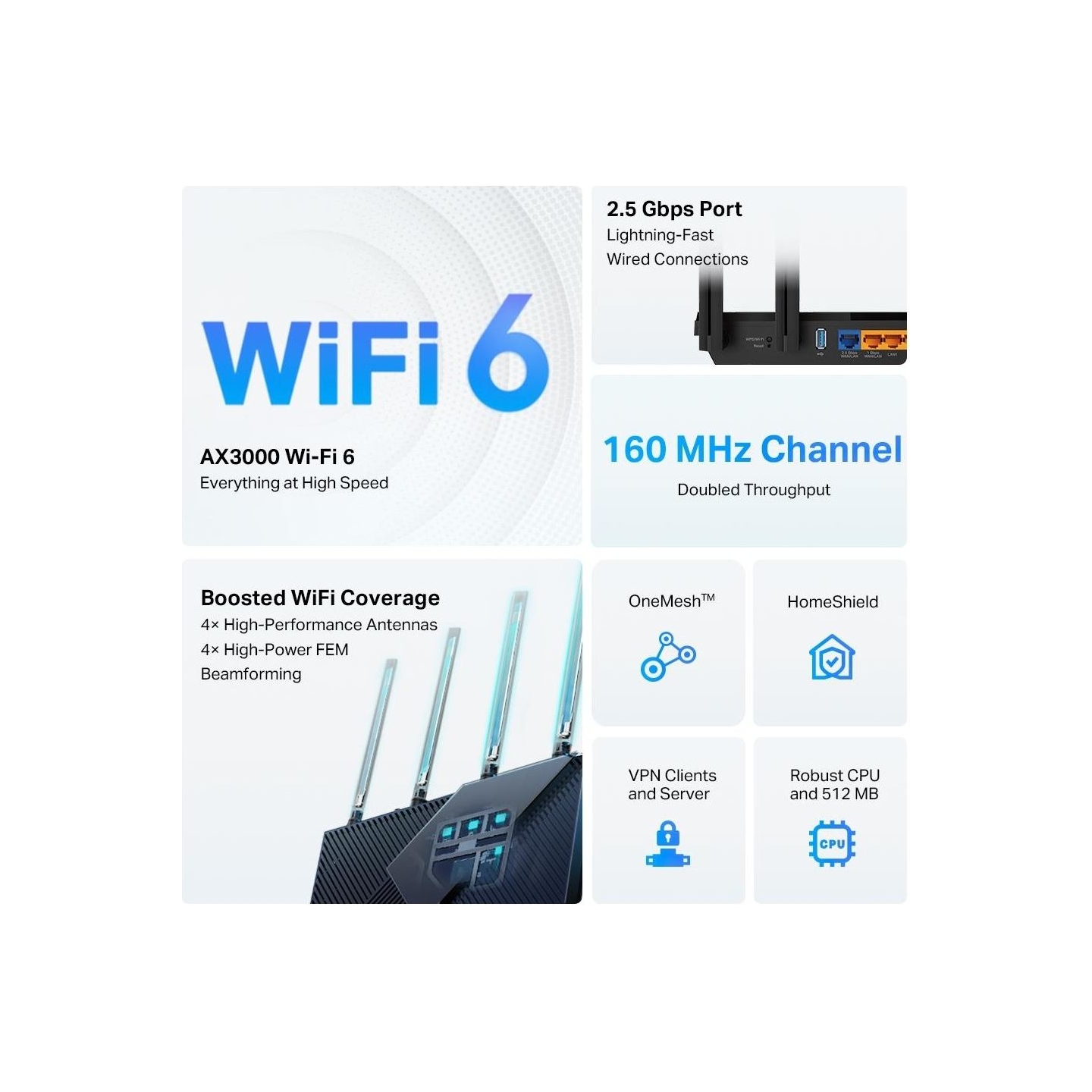 Tp-Link Wireless Router|TP-LINK|Wireless Router|3000 Mbps|Wi-Fi 6|IEEE 802.11a|IEEE 802.11 b/g|IEEE 802.11n|IEEE 802.11ac|IEEE 8