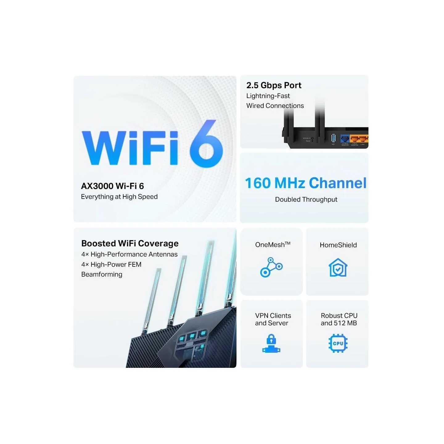 Tp-Link Wireless Router|TP-LINK|Wireless Router|3000 Mbps|Wi-Fi 6|IEEE 802.11a|IEEE 802.11 b/g|IEEE 802.11n|IEEE 802.11ac|IEEE 8