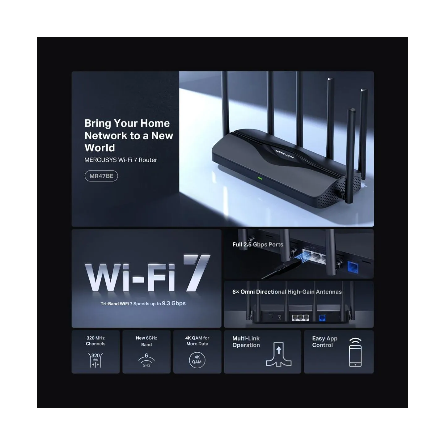 Mercusys Wireless Router|MERCUSYS|Router|IEEE 802.11a/b/g|IEEE 802.11n|IEEE 802.11ac|IEEE 802.11ax|3x2.5GbE|LAN \ WAN ports 1|Nu