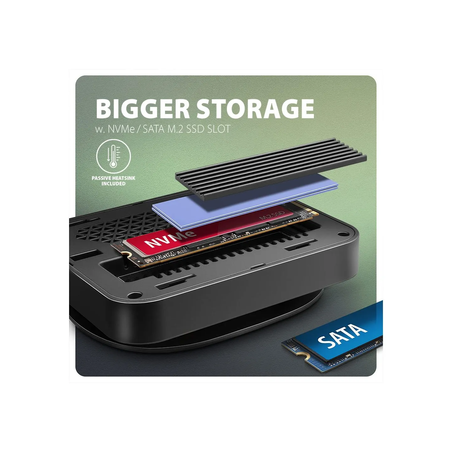 Axagon HMC-UFO USB hub 9in1 10Gbps HDMI M.2 NVMe LA
