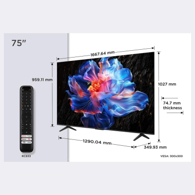 TCL LED 4K TV | 75V6C | 75 | Smart TV | Google TV | UHD | Black