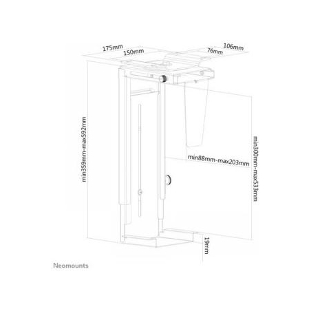 Neomounts BY NEWSTAR CPU HOLDER (HEIGHT PC: 39-54 CM / WIDTH PC: 13-23 CM)