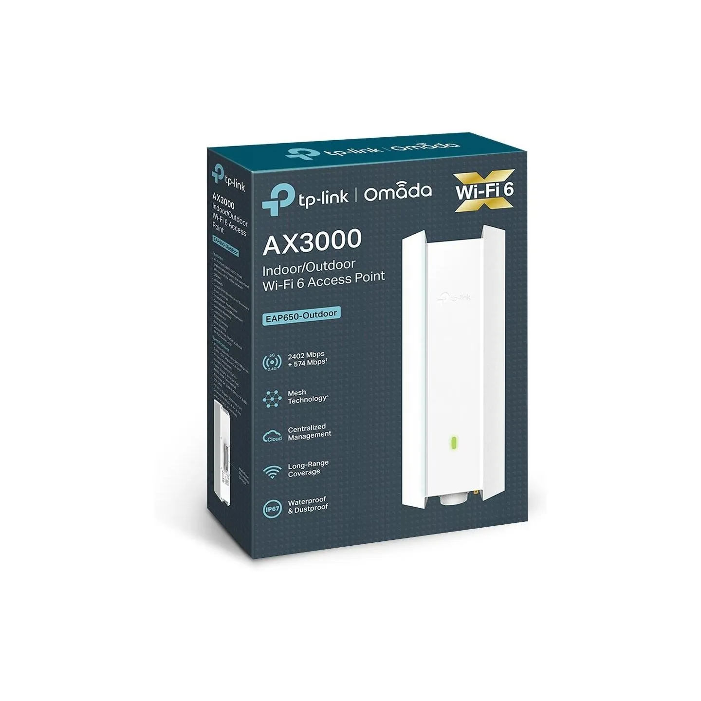 Tp-Link Access Point|TP-LINK|Omada|3000 Mbps|IEEE 802.11a/b/g|IEEE 802.11n|IEEE 802.11ac|IEEE 802.11ax|1x10/100/1000M|EAP650-OUT