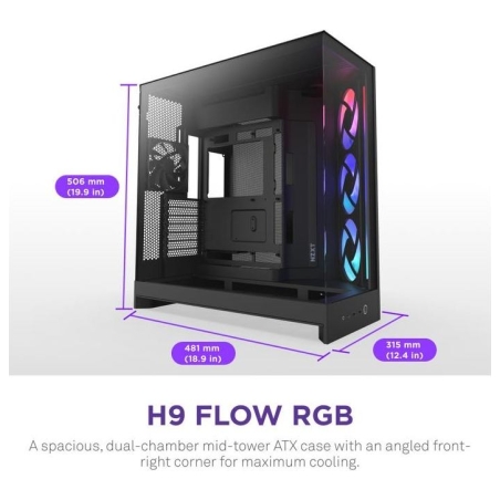 Nzxt PC case H9 Flow RGB 2025 black