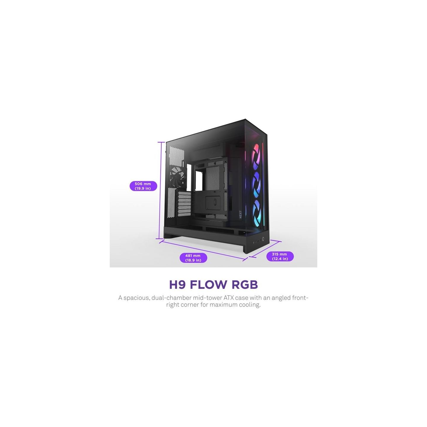 Nzxt PC case H9 Flow RGB 2025 black