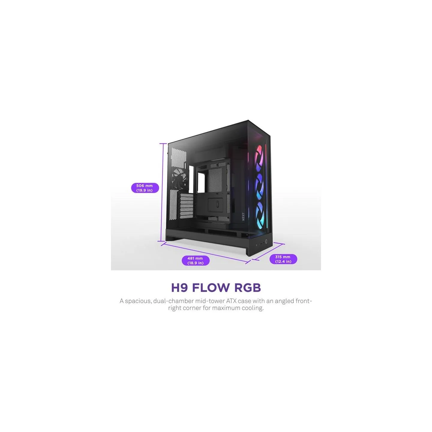Nzxt PC case H9 Flow RGB 2025 black