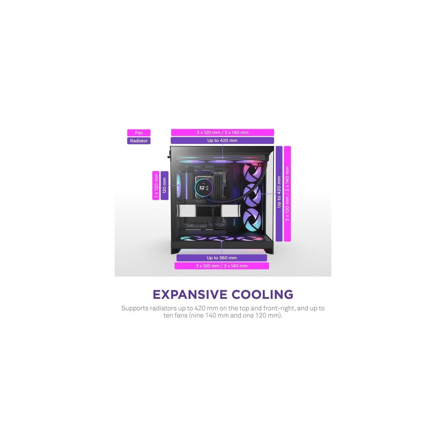 Nzxt PC case H9 Flow RGB 2025 black