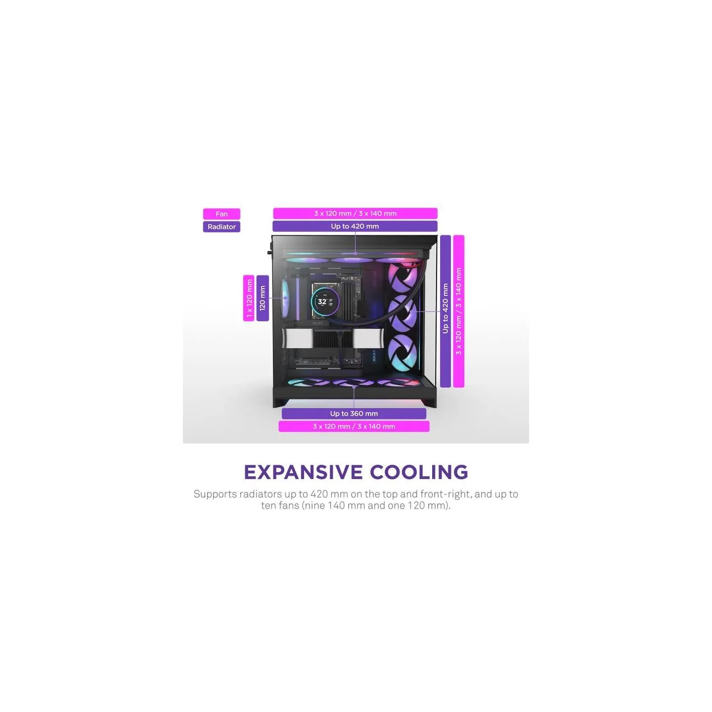 Nzxt PC case H9 Flow RGB 2025 black