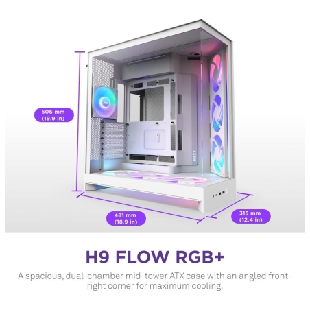 Nzxt PC case H9 Flow RGB 2025 white