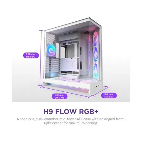 Nzxt PC case H9 Flow RGB 2025 white