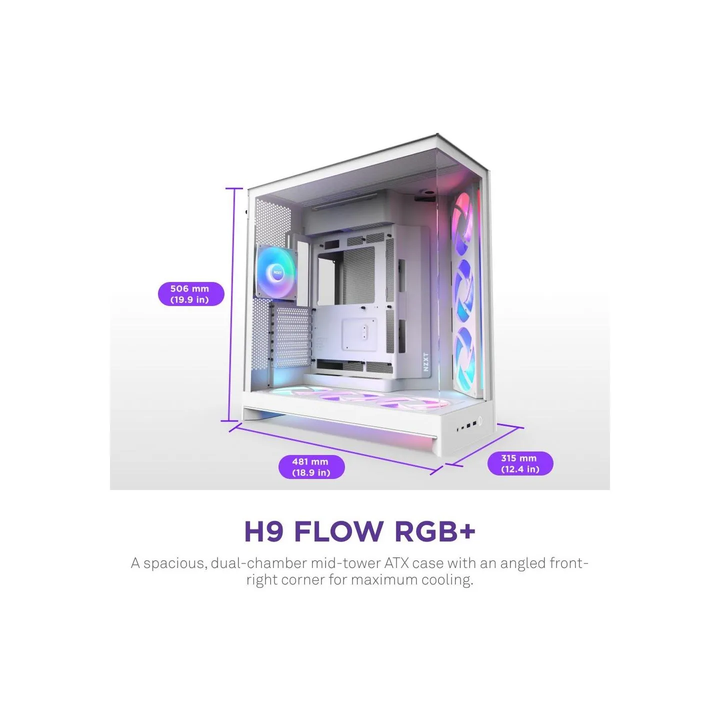 Nzxt PC case H9 Flow RGB 2025 white