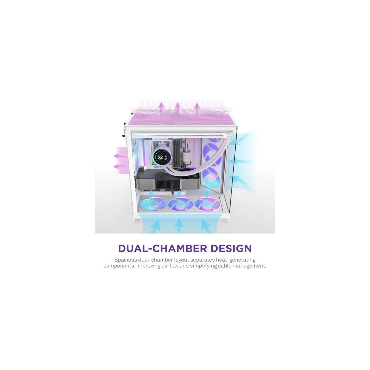 Nzxt PC case H9 Flow RGB 2025 white