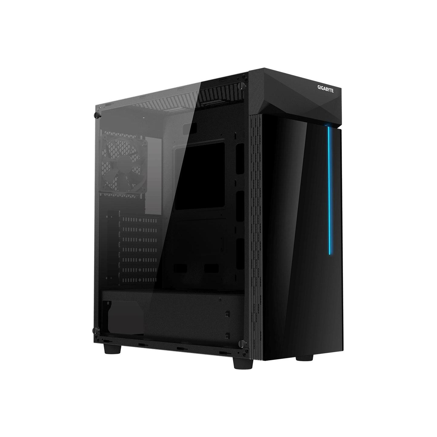 Gigabyte Case|GIGABYTE|C200 GLASS|MidiTower|Not included|ATX|MicroATX|MiniITX|Colour Black|GB-C200G