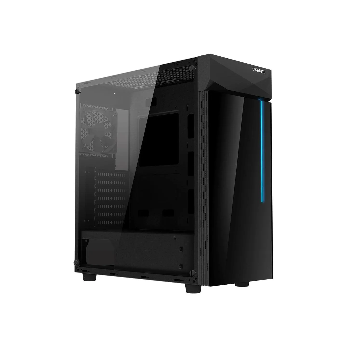 Gigabyte Case|GIGABYTE|C200 GLASS|MidiTower|Not included|ATX|MicroATX|MiniITX|Colour Black|GB-C200G