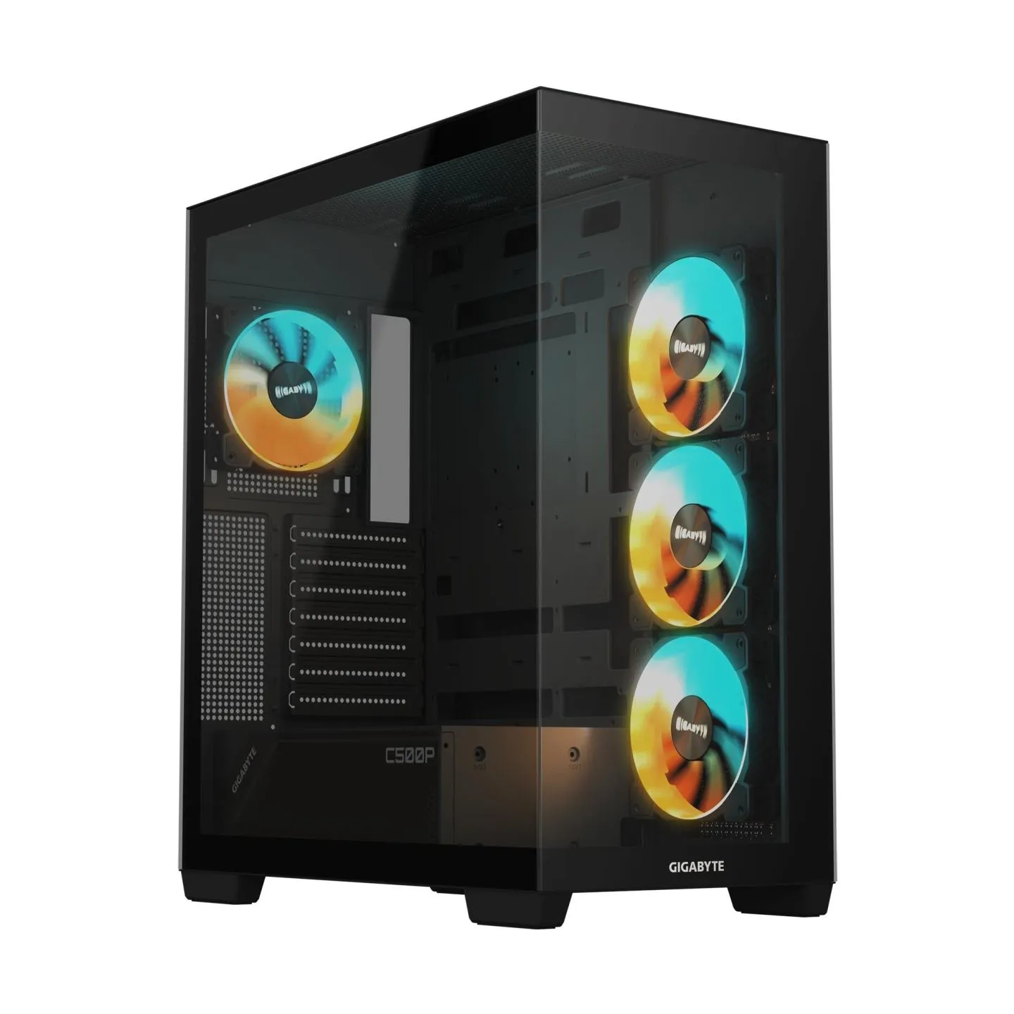 Gigabyte Case|GIGABYTE|GB-C500P ST|MidiTower|Case product features Transparent panel|ATX|MicroATX|MiniITX|Colour Black|GB-C500PS