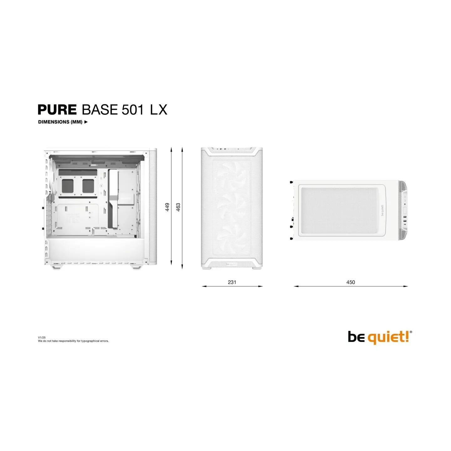 Be Quiet PC case Pure Base 501 LX ARGB white