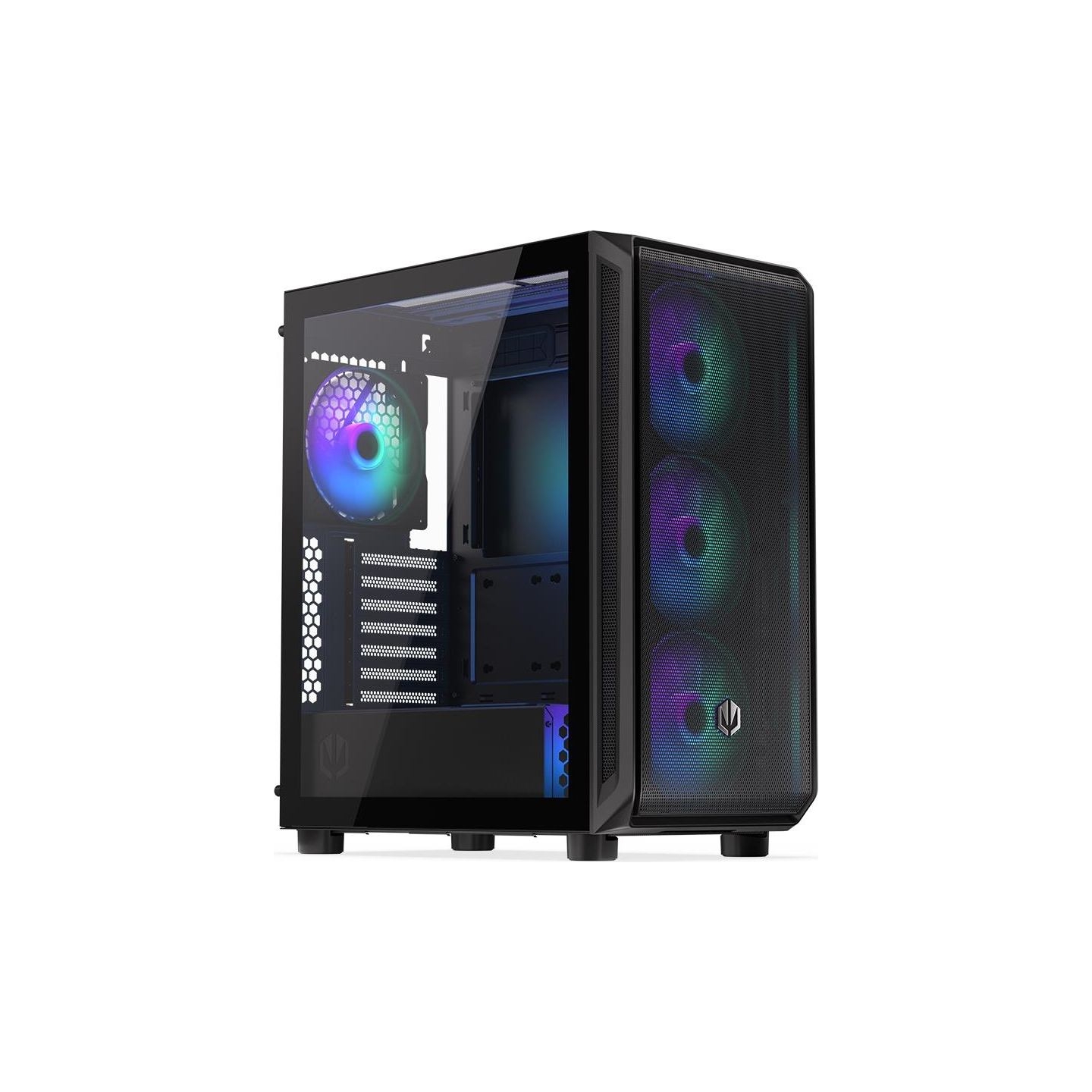 Endorfy Case|ENDORFY|Arx 500 ARGB|MidiTower|Case product features Transparent panel|Not included|ATX|MicroATX|MiniITX|Colour Bla