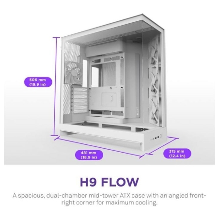 Nzxt PC case H9 Flow 2025 white