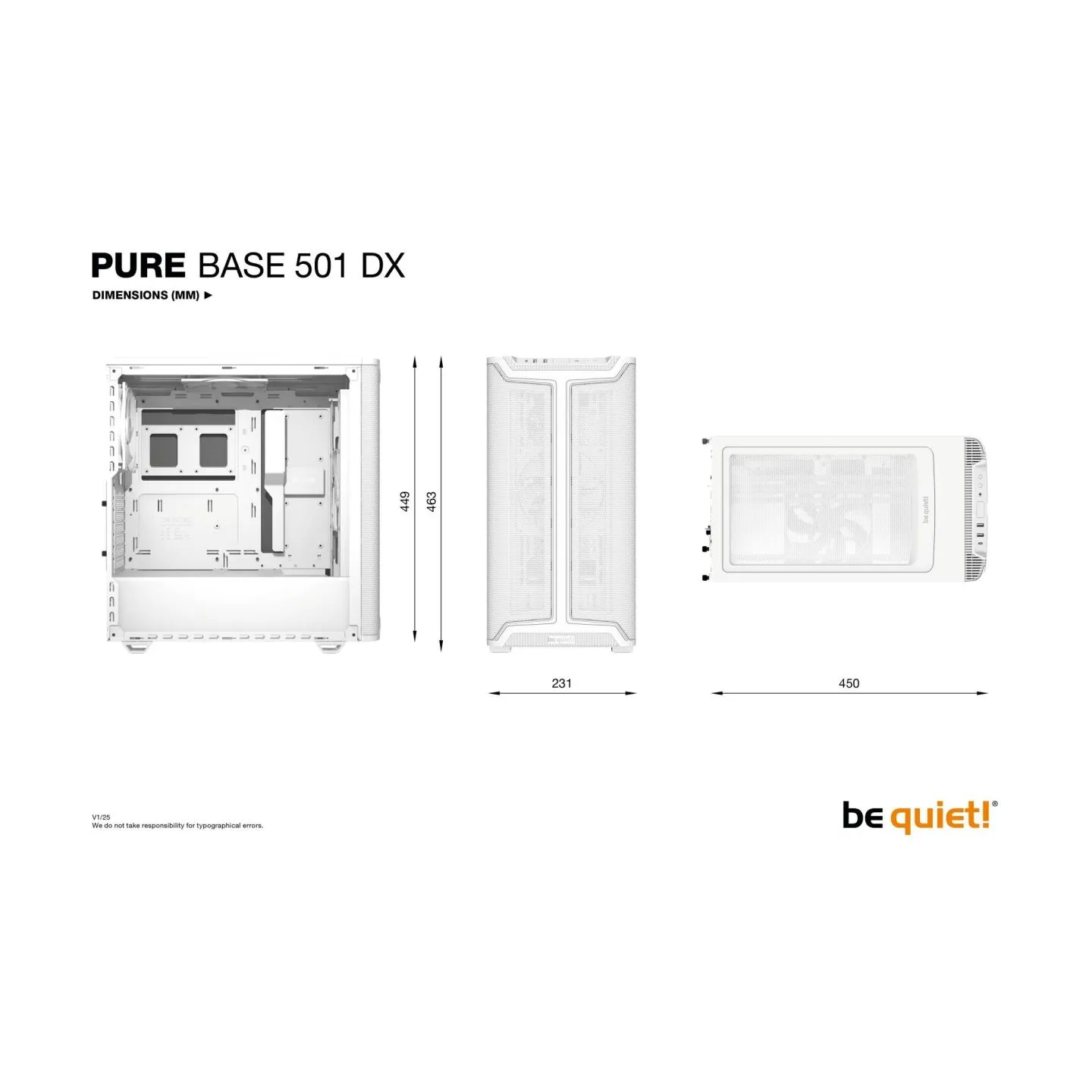Be Quiet PC case Pure Base 501 DX white